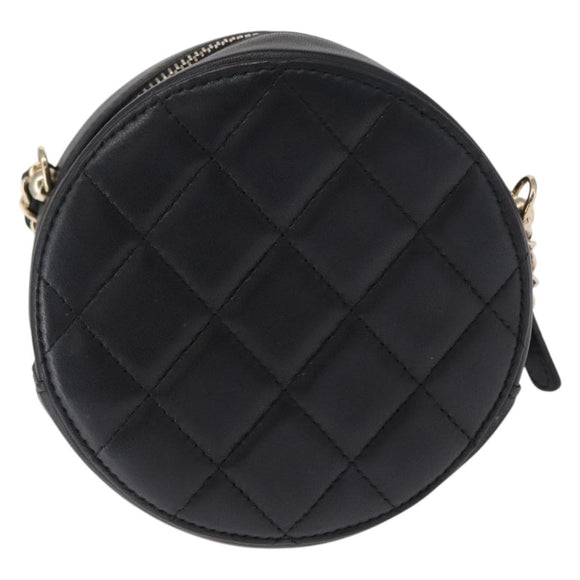 CHANEL Matelasse Shoulder Bag Lamb Skin Black Gold CC Auth ka1221SAV