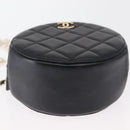 CHANEL Matelasse Shoulder Bag Lamb Skin Black Gold CC Auth ka1221SAV-5