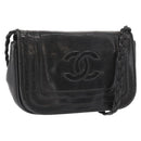CHANEL Shoulder Bag Lamb Skin Black CC Auth ka1222-1