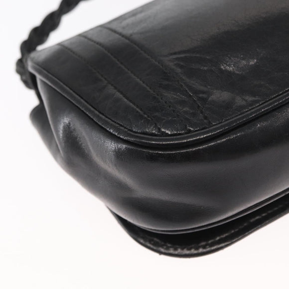 CHANEL Shoulder Bag Lamb Skin Black CC Auth ka1222