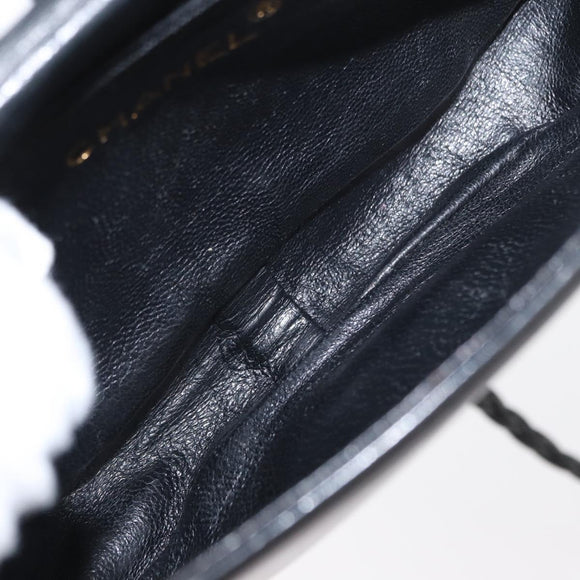 CHANEL Shoulder Bag Lamb Skin Black CC Auth ka1222