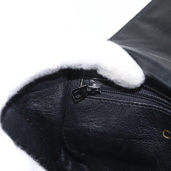 CHANEL Shoulder Bag Lamb Skin Black CC Auth ka1222