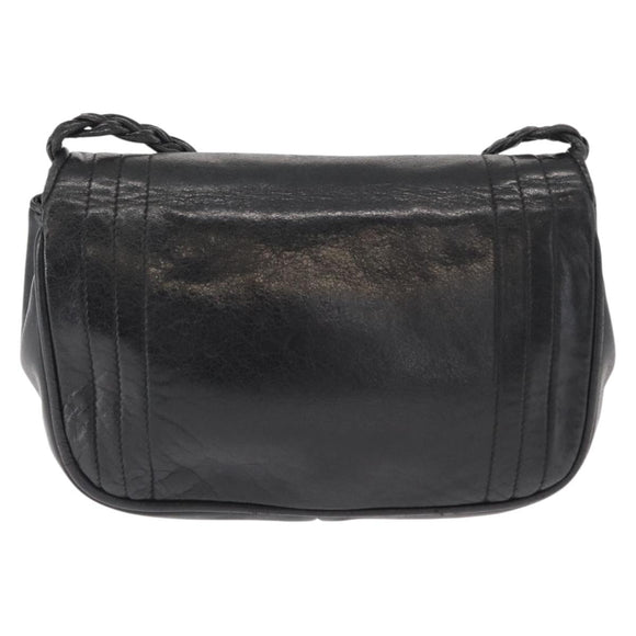 CHANEL Shoulder Bag Lamb Skin Black CC Auth ka1222