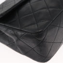 CHANEL Matelasse 20 Chain Shoulder Bag Lamb Skin Black Gold CC Auth ka1223SAV-14