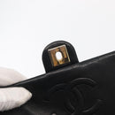 CHANEL Matelasse 20 Chain Shoulder Bag Lamb Skin Black Gold CC Auth ka1223SAV-9