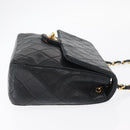 CHANEL Matelasse 20 Chain Shoulder Bag Lamb Skin Black Gold CC Auth ka1223SAV-3