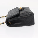 CHANEL Matelasse 20 Chain Shoulder Bag Lamb Skin Black Gold CC Auth ka1223SAV-4
