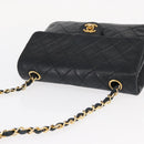 CHANEL Matelasse 20 Chain Shoulder Bag Lamb Skin Black Gold CC Auth ka1223SAV-6