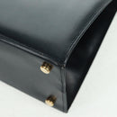 Salvatore Ferragamo Vala Hand Bag Leather 2way Navy Gold Auth ka1224-10