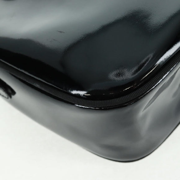 Salvatore Ferragamo Shoulder Bag Patent leather Black Gold Auth ka1226