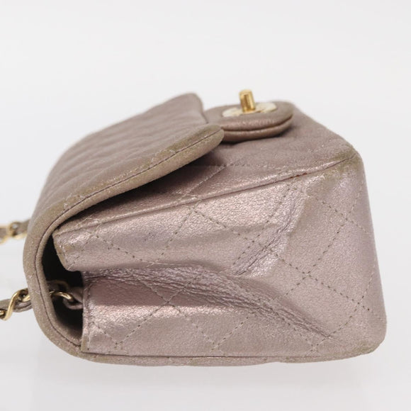 CHANEL Matelasse 17 Chain Shoulder Bag Leather Pink Gold CC Auth ka1227A