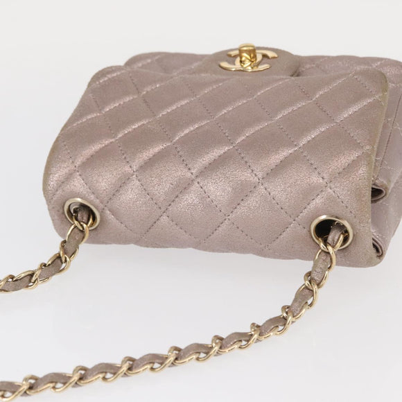 CHANEL Matelasse 17 Chain Shoulder Bag Leather Pink Gold CC Auth ka1227A