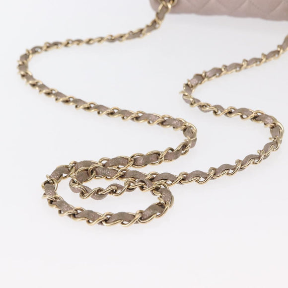 CHANEL Matelasse 17 Chain Shoulder Bag Leather Pink Gold CC Auth ka1227A