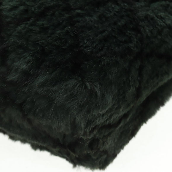 CHANEL Chain Tote Bag Leather Fur Green CC Auth ka1228