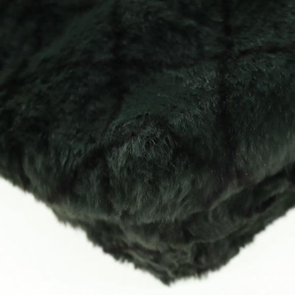 CHANEL Chain Tote Bag Leather Fur Green CC Auth ka1228