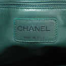 CHANEL Chain Tote Bag Leather Fur Green CC Auth ka1228-19