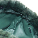 CHANEL Chain Tote Bag Leather Fur Green CC Auth ka1228-20