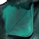 CHANEL Chain Tote Bag Leather Fur Green CC Auth ka1228-23