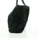 CHANEL Chain Tote Bag Leather Fur Green CC Auth ka1228-4