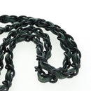 CHANEL Chain Tote Bag Leather Fur Green CC Auth ka1228-8