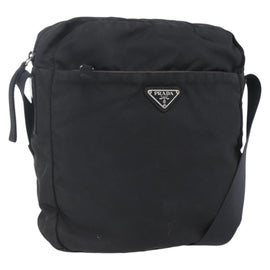 PRADA Shoulder Bag Nylon Black Silver Auth ka123