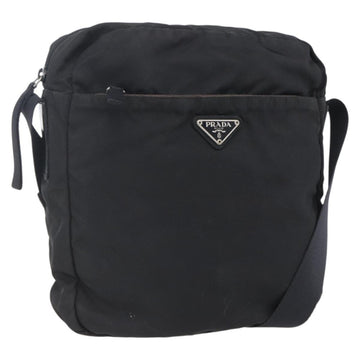 PRADA Shoulder Bag Nylon Black Silver Auth ka123