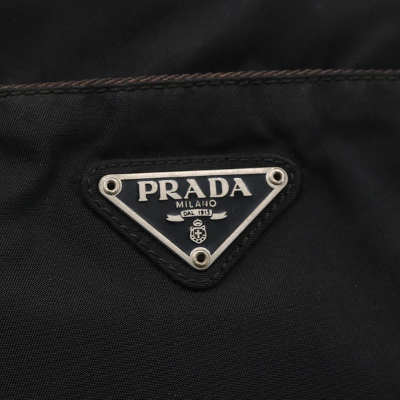 PRADA Shoulder Bag Nylon Black Silver Auth ka123