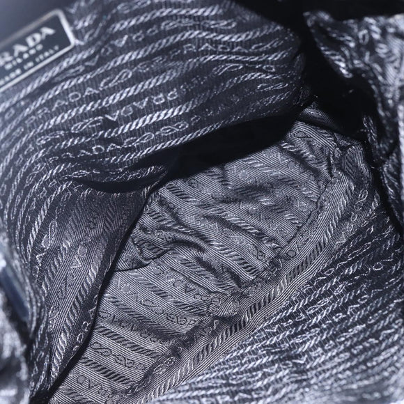 PRADA Shoulder Bag Nylon Black Silver Auth ka123