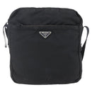PRADA Shoulder Bag Nylon Black Silver Auth ka123-13