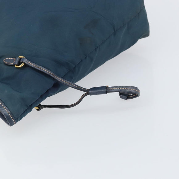 PRADA Tote Bag Nylon Navy Gold Auth ka1232