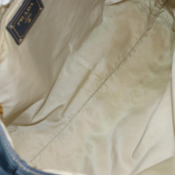 PRADA Tote Bag Nylon Navy Gold Auth ka1232
