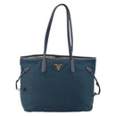 PRADA Tote Bag Nylon Navy Gold Auth ka1232-13