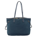 PRADA Tote Bag Nylon Navy Gold Auth ka1232-2