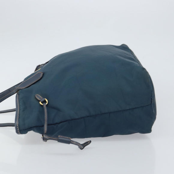 PRADA Tote Bag Nylon Navy Gold Auth ka1232