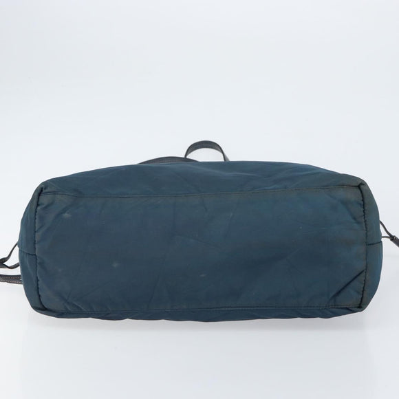 PRADA Tote Bag Nylon Navy Gold Auth ka1232