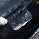 Salvatore Ferragamo Shoulder Bag Leather Navy Gold Auth ka1235-12