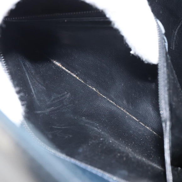 Salvatore Ferragamo Shoulder Bag Leather Navy Gold Auth ka1235