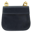 Salvatore Ferragamo Shoulder Bag Leather Navy Gold Auth ka1235-13