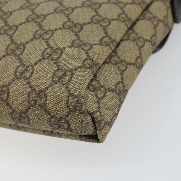 GUCCI GG Supreme Shoulder Bag PVC Beige Gold 223666 Auth ka1236