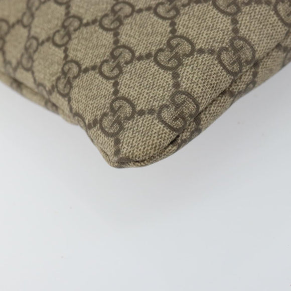 GUCCI GG Supreme Web Sherry Line Shoulder Bag PVC Beige Gold 246413 Auth ka1238