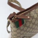 GUCCI GG Supreme Web Sherry Line Shoulder Bag PVC Beige Gold 246413 Auth ka1238-17
