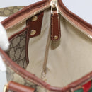 GUCCI GG Supreme Web Sherry Line Shoulder Bag PVC Beige Gold 246413 Auth ka1238-19