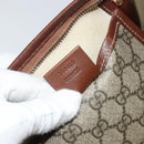 GUCCI GG Supreme Web Sherry Line Shoulder Bag PVC Beige Gold 246413 Auth ka1238-12