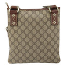 GUCCI GG Supreme Web Sherry Line Shoulder Bag PVC Beige Gold 246413 Auth ka1238-2