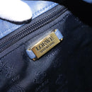 LOEWE Anagram Shoulder Bag Leather Blue Gold Auth ka124-18