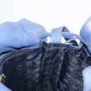 LOEWE Anagram Shoulder Bag Leather Blue Gold Auth ka124-19