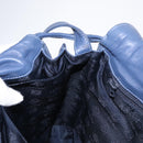 LOEWE Anagram Shoulder Bag Leather Blue Gold Auth ka124-20