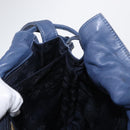 LOEWE Anagram Shoulder Bag Leather Blue Gold Auth ka124-23