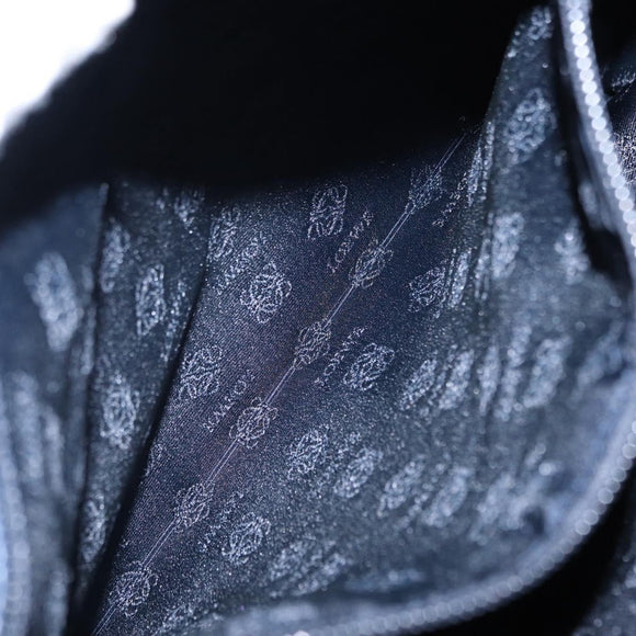 LOEWE Anagram Shoulder Bag Leather Blue Gold Auth ka124