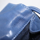 LOEWE Anagram Shoulder Bag Leather Blue Gold Auth ka124-12